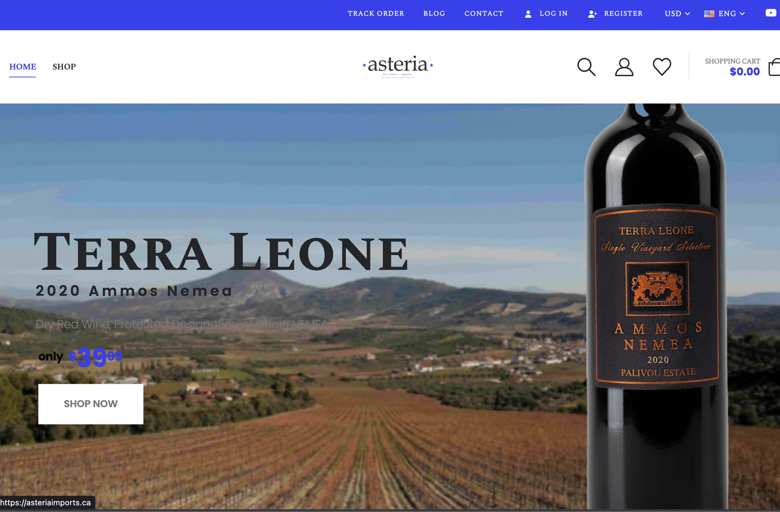 Asteria Wines screenshot